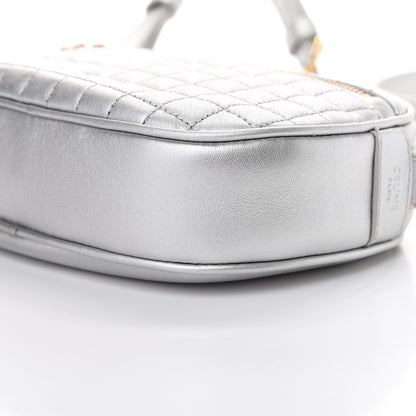 Celine Laminated Calfskin Quilted Small C Charm Bag Silver 10 of 10
