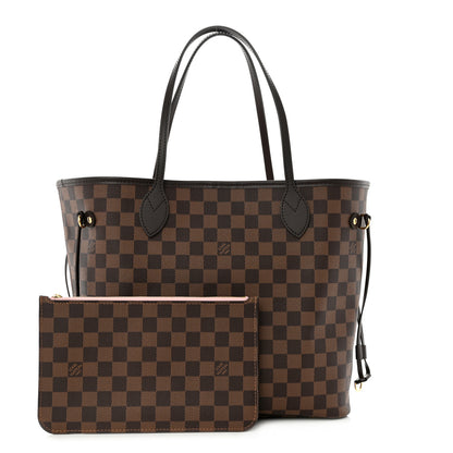 Louis Vuitton Damier Ebene Neo Neverfull MM Rose Ballerine 1 of 10
