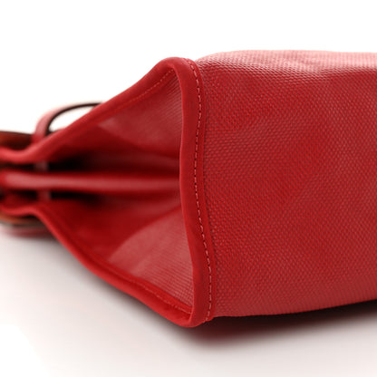 Hermes Toile H Berline Vache Hunter Herbag Zip PM 31 Rouge Piment Ecru Ecru 10 of 12