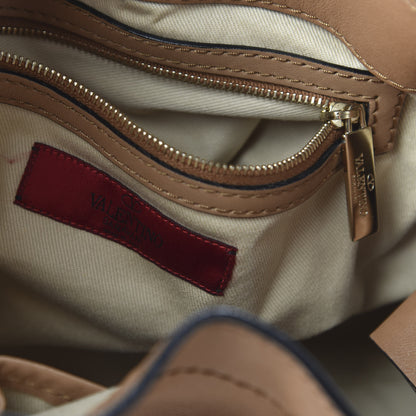 Valentino Garavani Nappa Double Pocket Bow Tote Camel 8 of 9