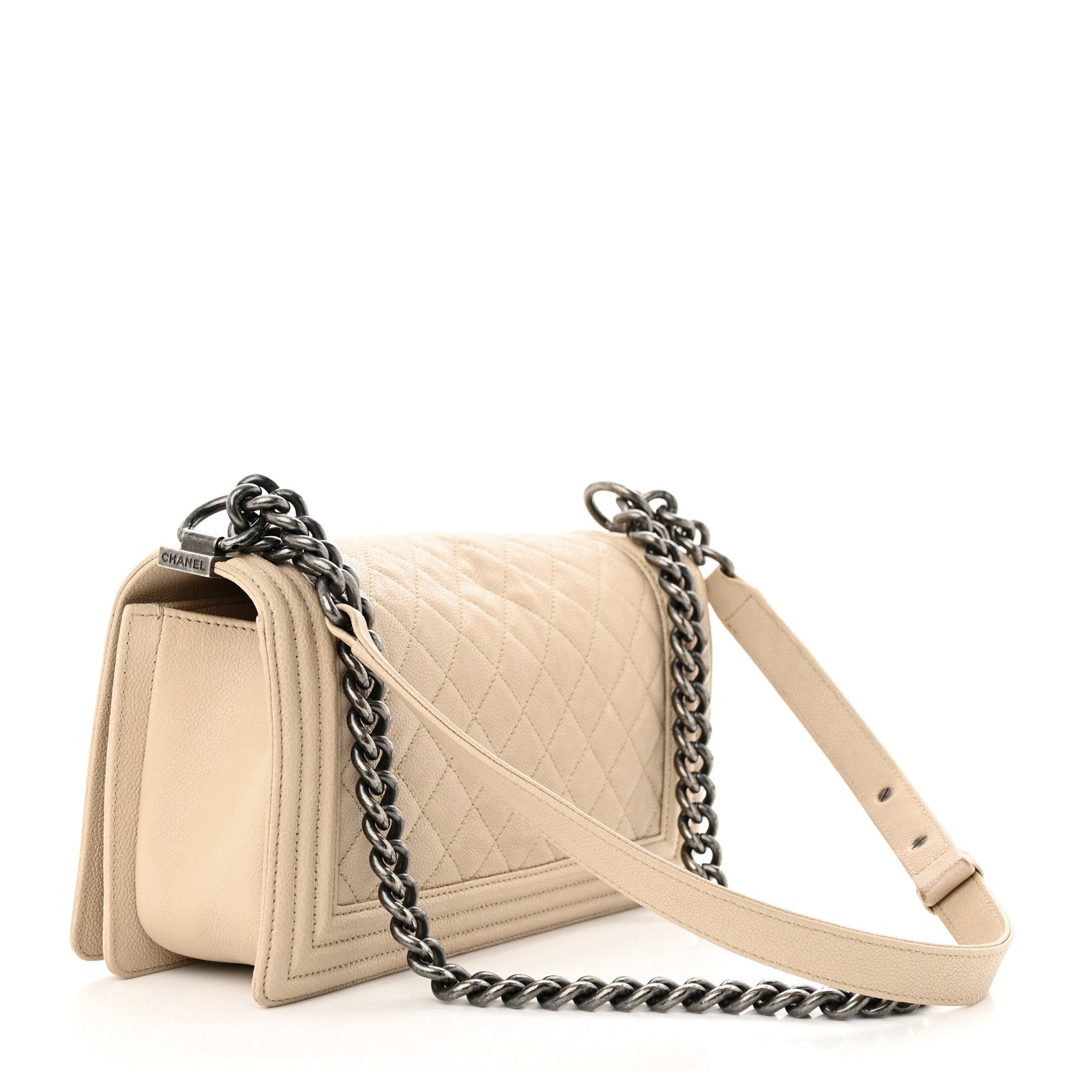 Chanel Caviar Quilted Medium Boy Flap Beige Clair 3 of 11