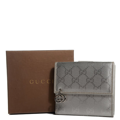 Gucci Imprime Monogram GG Pierce French Flap Wallet Silver 8 of 8
