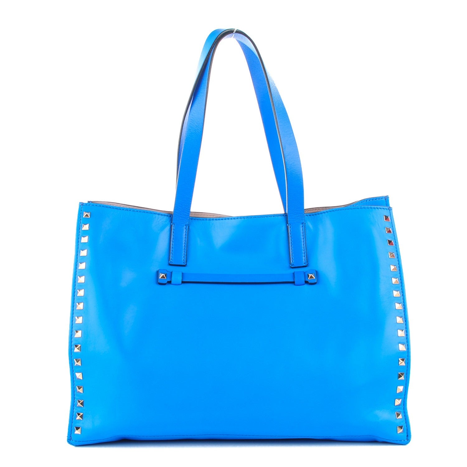 Valentino Garavani Nappa Medium Rockstud Soft Tote Blue Fluo 1 of 8