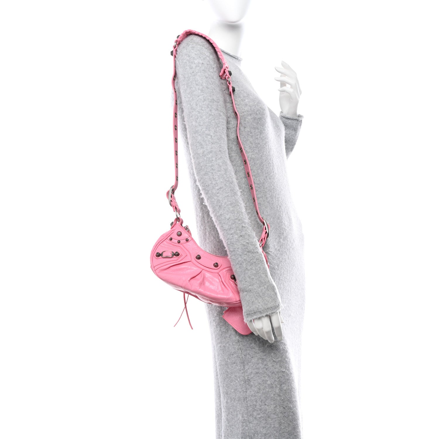 Balenciaga Agneau Arena Le Cagole Shoulder Bag XS Candy Pink 2 of 10