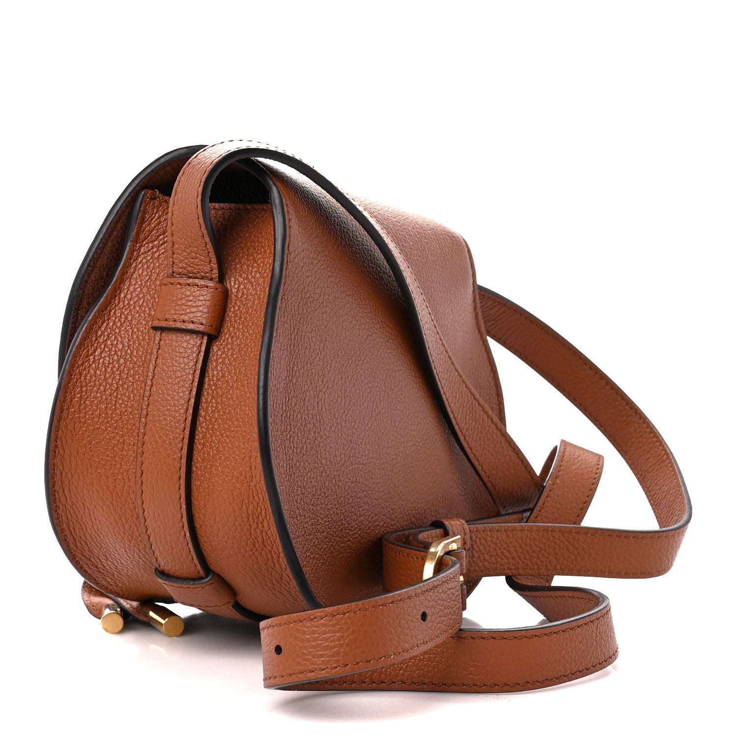 Chloe Grained Calfskin Small Marcie Saddle Bag Tan 3 of 10