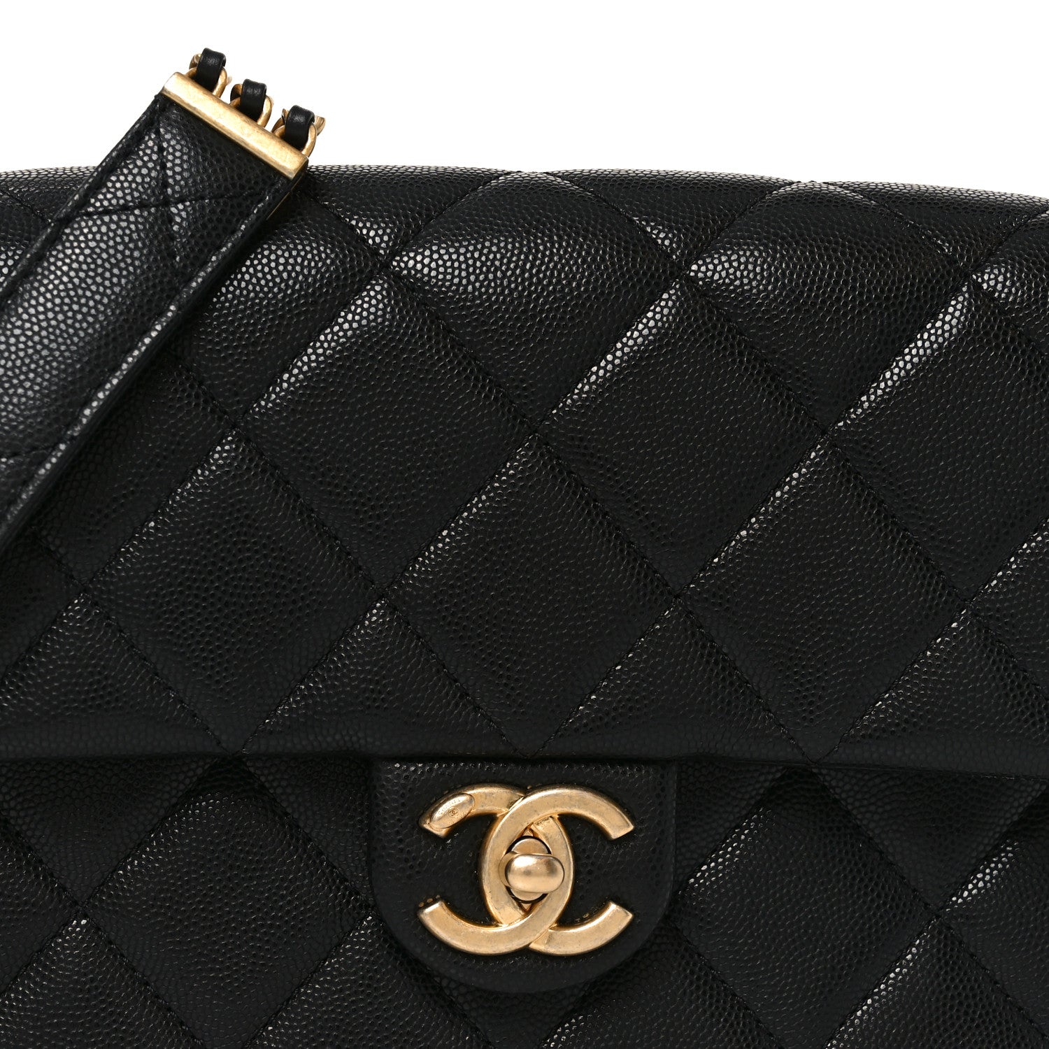 Chanel Caviar Quilted Chain Messenger Flap Bag Black 8 of 11