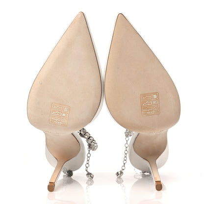 Jimmy Choo Satin Crystal Saeda 100 Pumps 36 Ivory 5 of 7