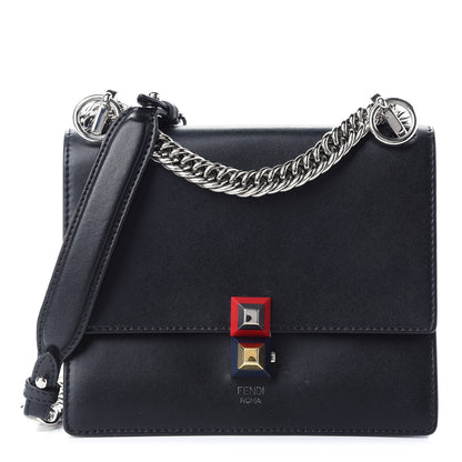 Fendi Vitello Liberty Studded Small Kan I Shoulder Bag Black Multicolor 1 of 9