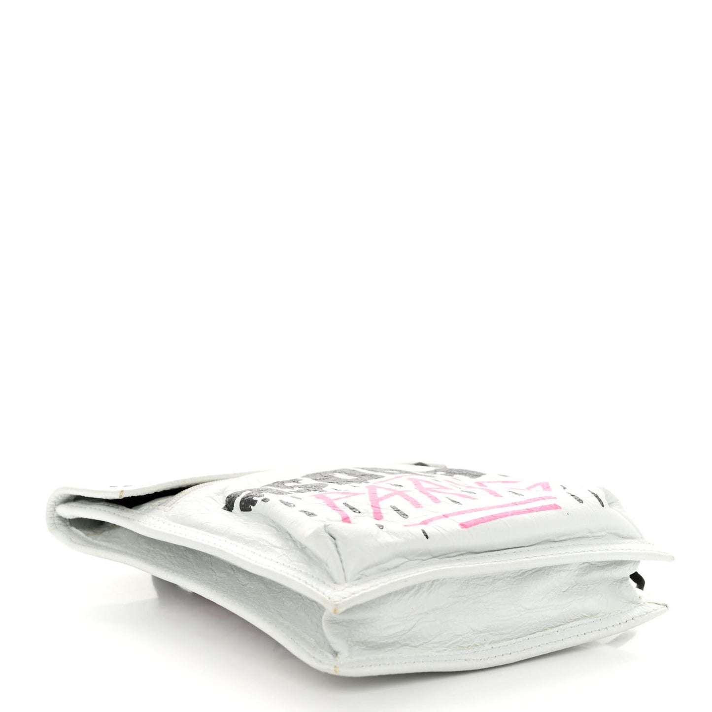 Agneau Arena Graffiti All Over Small Explorer Pouch with Strap White Multicolor