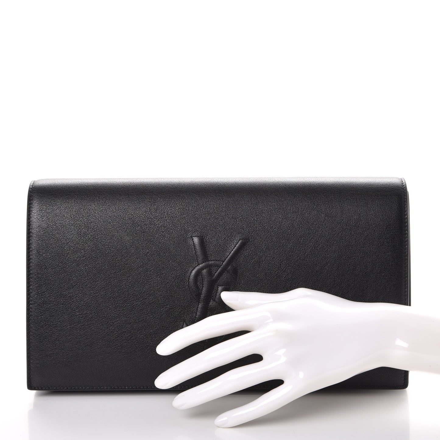 Calfskin Monogram Large Belle De Jour Clutch Black