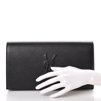 Saint Laurent Calfskin Monogram Large Belle De Jour Clutch Black 2 of 7