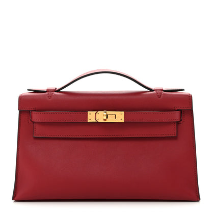 Hermes Swift Kelly Pochette Clutch Rouge Grenat 1 of 10