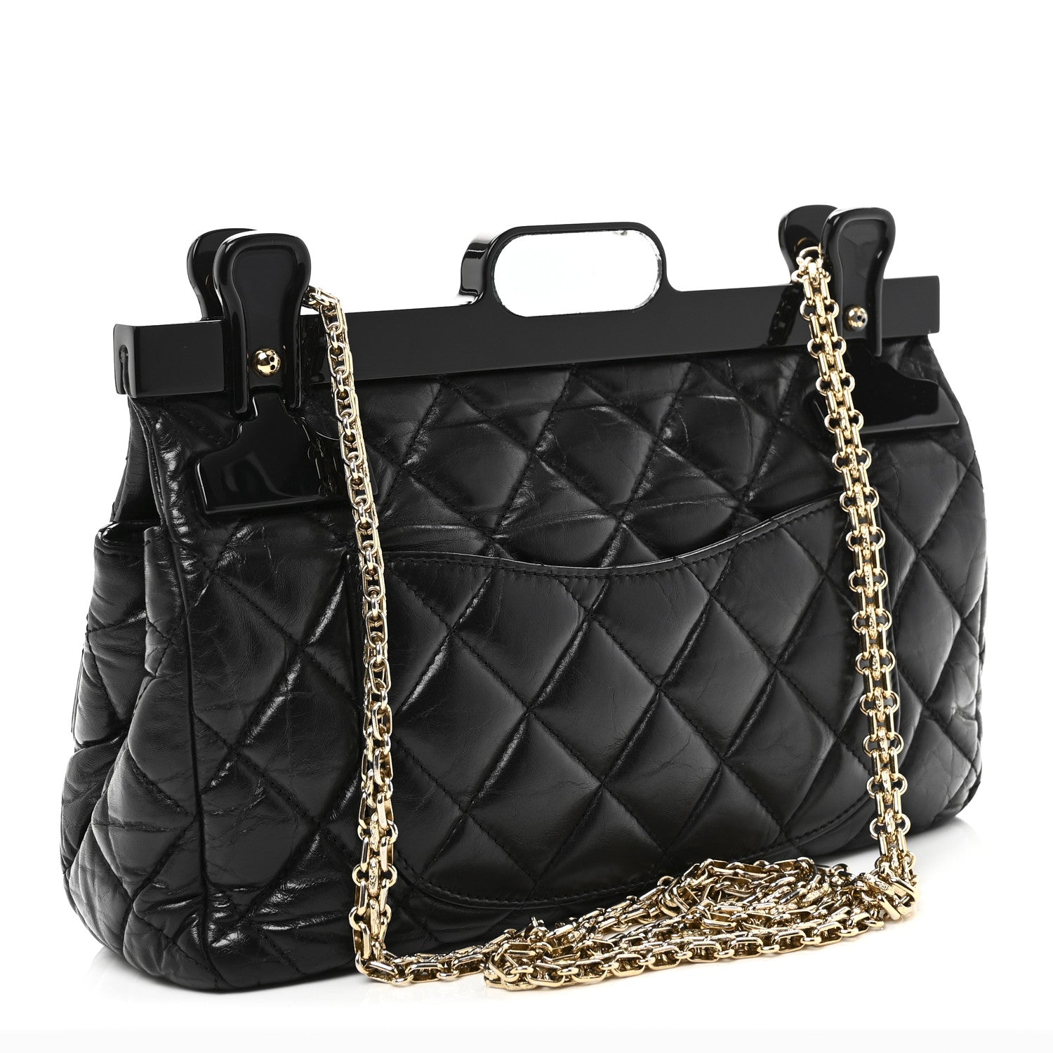 Chanel Aged Calfskin Quilted 2.55 Reissue 225 Hanger Flap Black 3 of 11