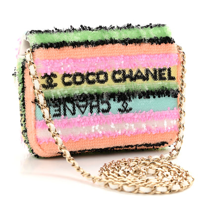 Chanel Sequin COCO Clutch With Chain Multicolor 3 of 11
