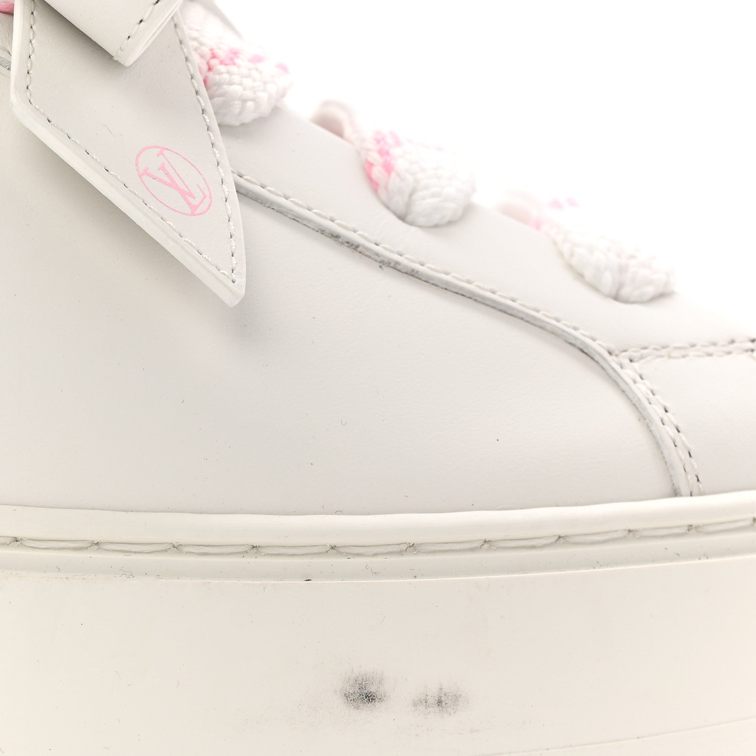 Louis Vuitton Calfskin Time Out Bow Sneakers 38 White Pink 10 of 10
