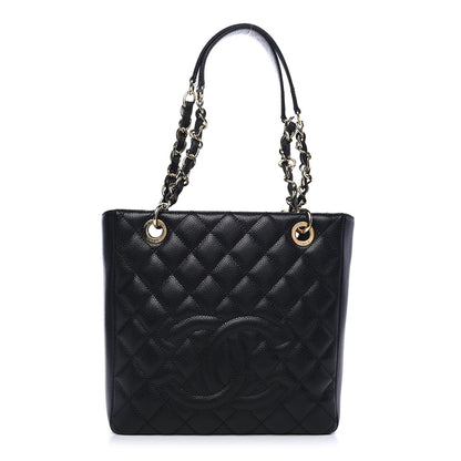 Chanel Caviar Quilted Petit Shopping Tote PST Black 1 of 9