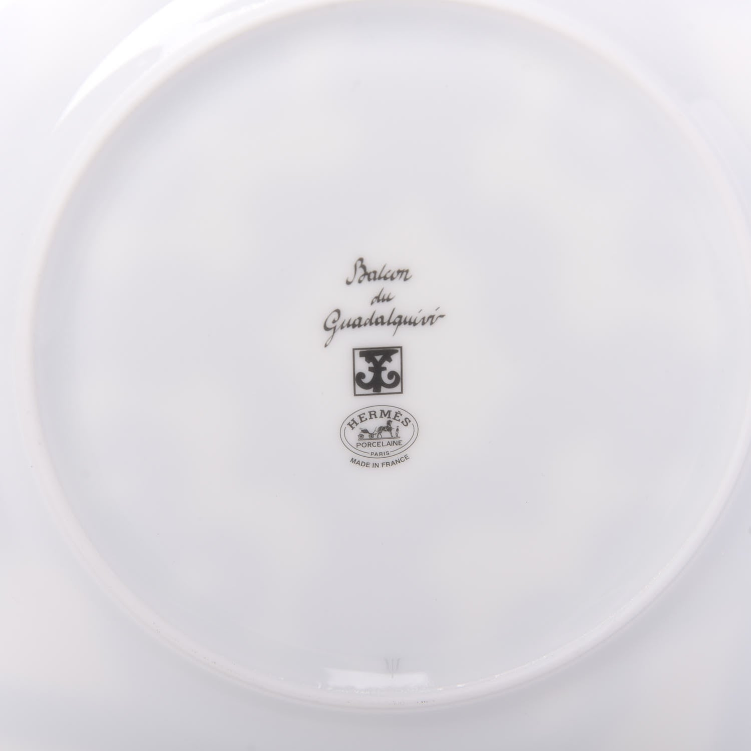 Hermes Porcelain Balcon du Guadalquivir Dessert Plate Set of 2 White Black 6 of 7