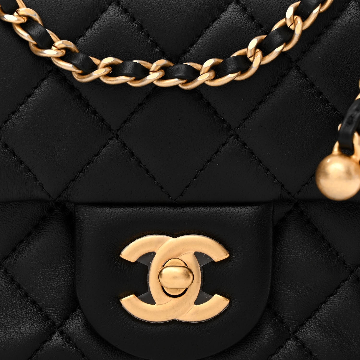 Chanel Lambskin Quilted Mini Pearl Crush Flap Black 8 of 10