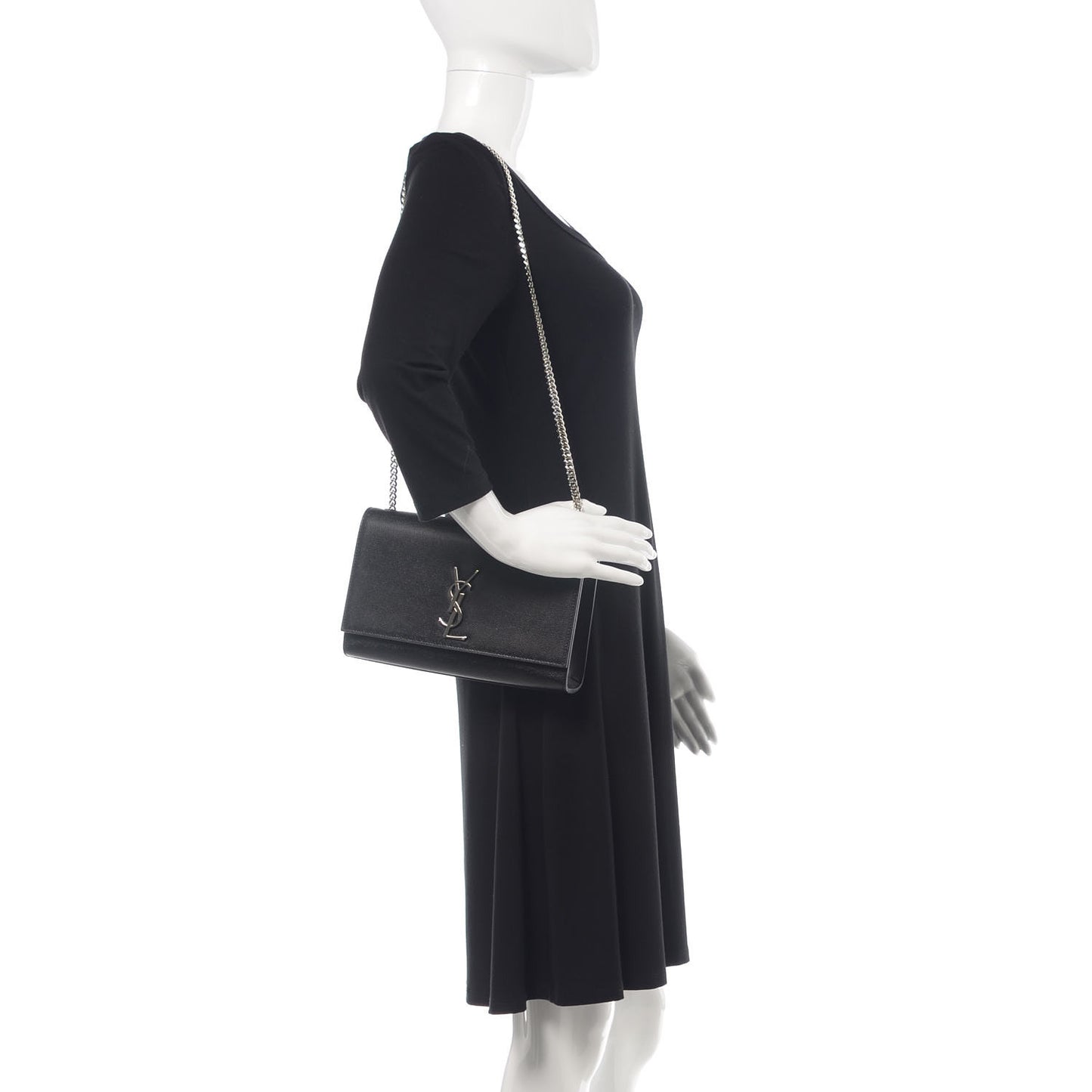 Grain De Poudre Medium Classic Monogram Kate Satchel Black