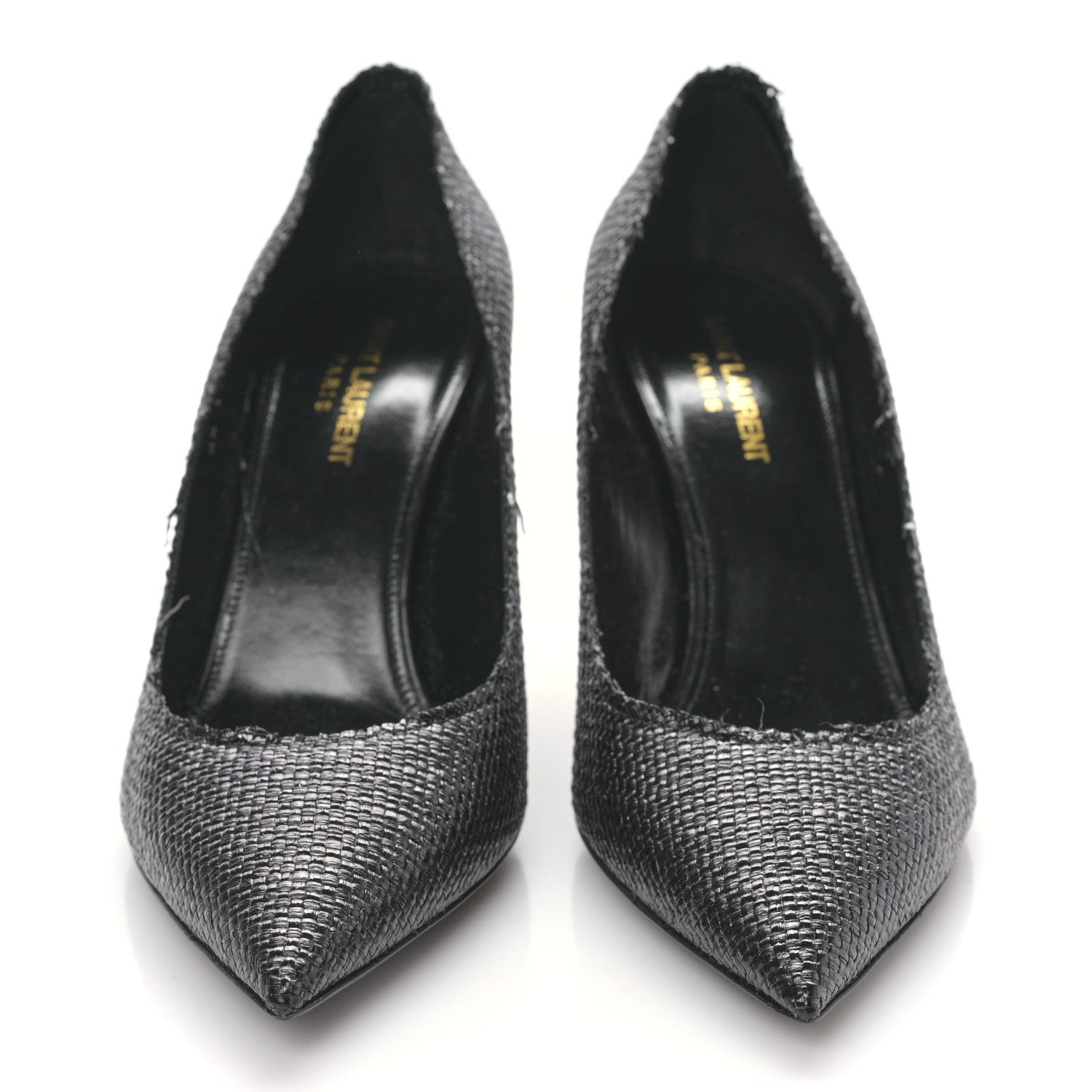 Saint Laurent Raffia Anja 105 Pumps 39.5 Black 2 of 11