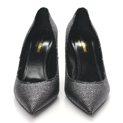 Saint Laurent Raffia Anja 105 Pumps 39.5 Black 2 of 11