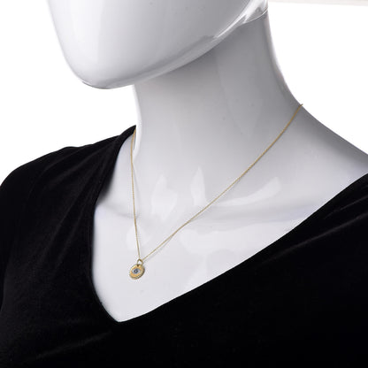 David Yurman 18K Yellow Gold Blue Sapphire Diamond Evil Eye Necklace 2 of 5