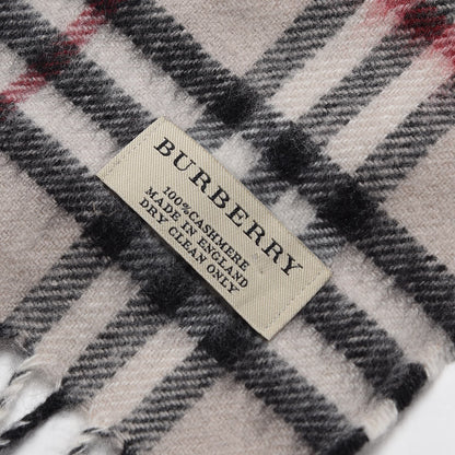 Burberry Cashmere House Check Fringe Scarf Beige 4 of 6