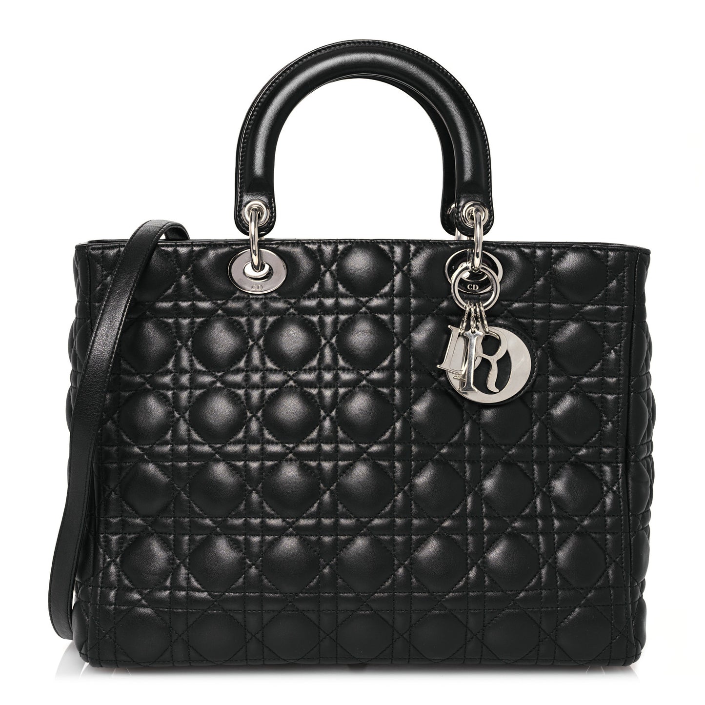 Lambskin Cannage Large Lady Dior Black