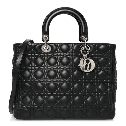 Christian Dior Lambskin Cannage Large Lady Dior Black 1 of 13