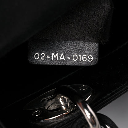 Christian Dior Satin Crystal Cannage Mini Lady Dior Black 9 of 12