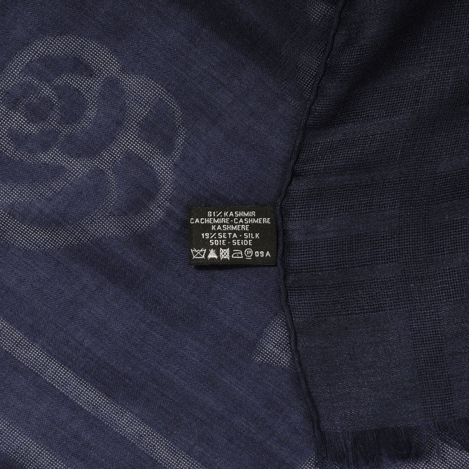 Chanel Cashmere Silk CC Camellia Fringe Scarf 5 of 5