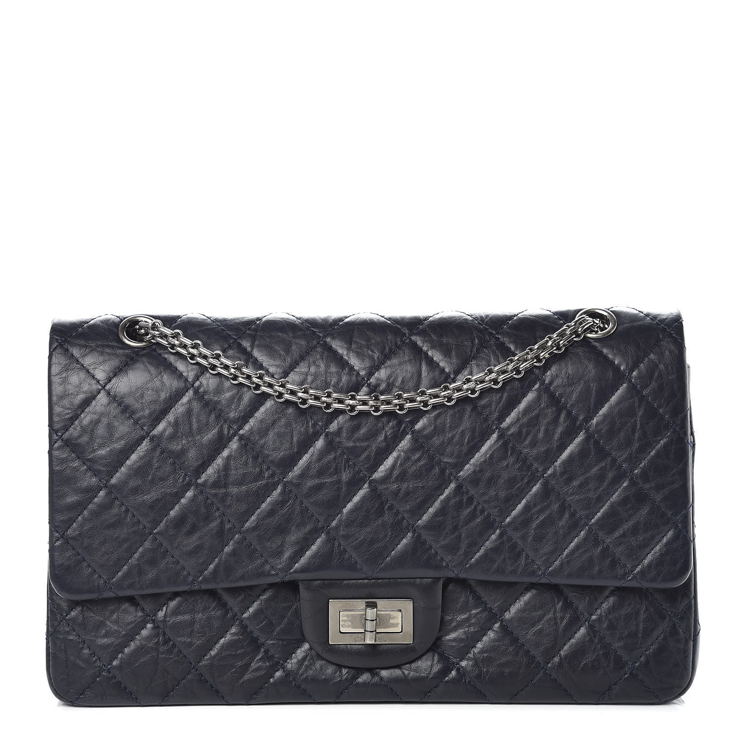 Chanel Aged Calfskin Quilted 2.55 Reissue 227 Flap Navy Blue 1 of 11