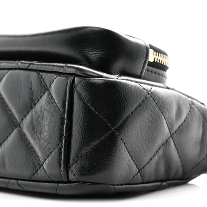 Chanel Shiny Crumpled Lambskin Quilted Mini Clutch With Chain Black 10 of 11