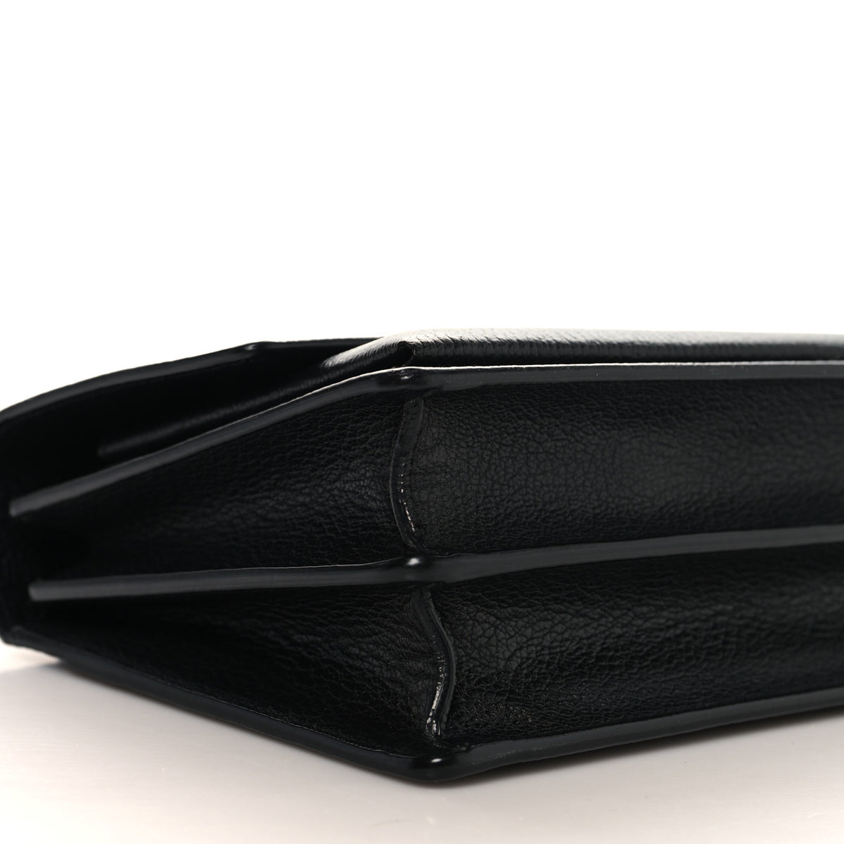 Grained Calfskin Medium Monogram Sunset Satchel Black