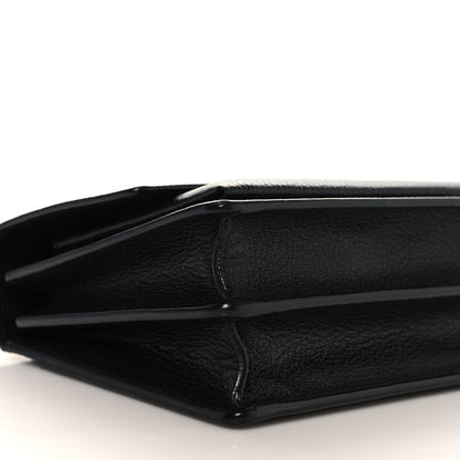 Saint Laurent Grained Calfskin Medium Monogram Sunset Satchel Black 8 of 9