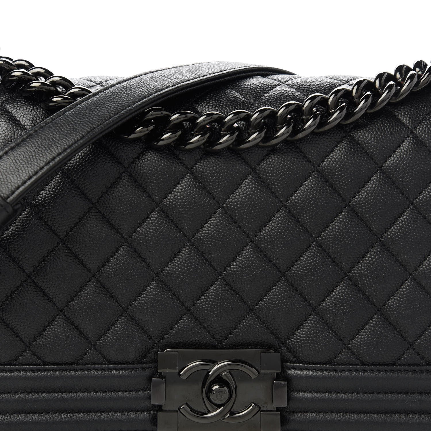 Chanel Caviar Quilted Medium Boy Flap So Black 10 of 11