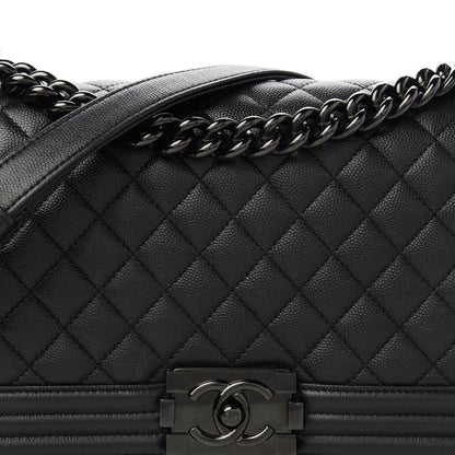 Chanel Caviar Quilted Medium Boy Flap So Black 10 of 11