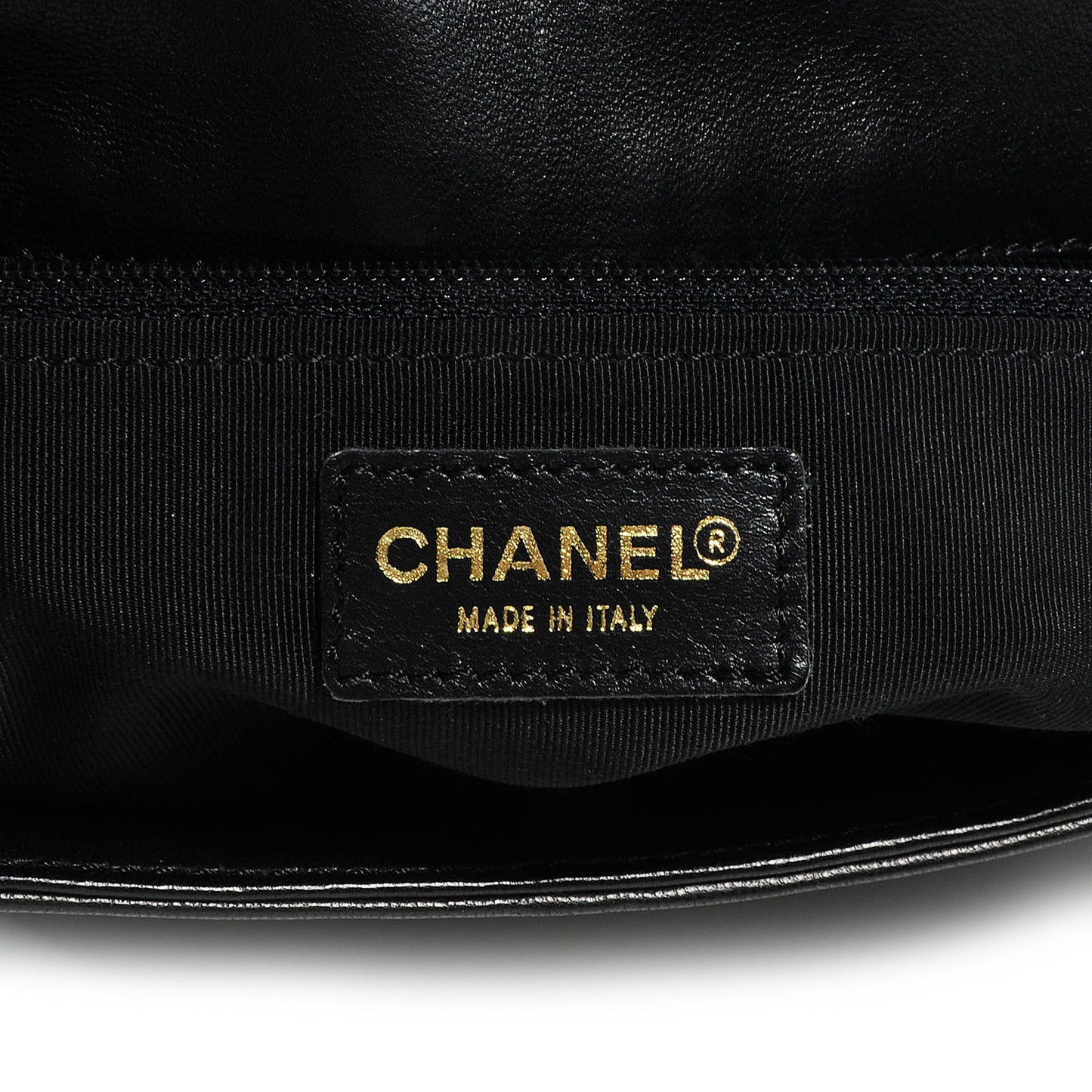 Lambskin Chocolate Bar Quilted CC Flap Black