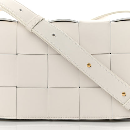 Bottega Veneta Lambskin Maxi Intrecciato Cassette Crossbody Bag White 8 of 10