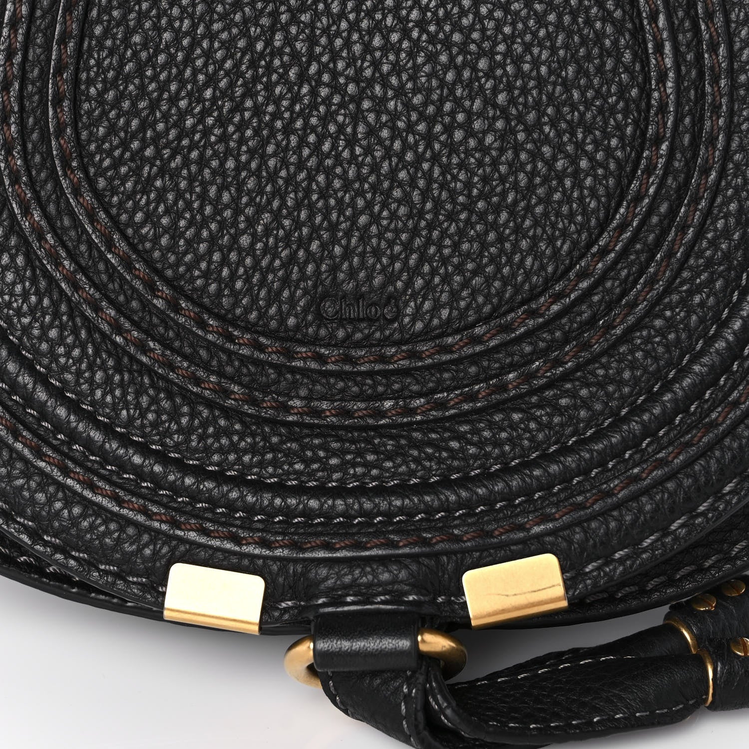 Chloe Calfskin Mini Marcie Round Crossbody Bag Black 8 of 10