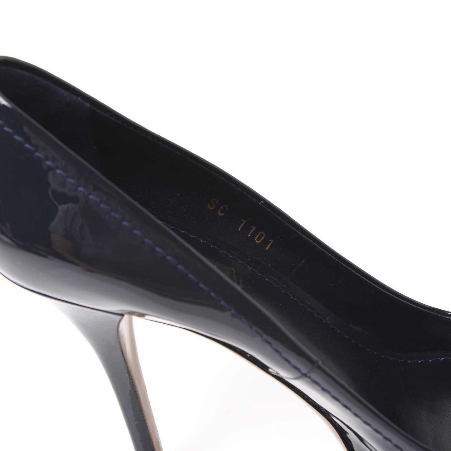 Monogram Patent Idylle Buci Open Toe Pumps 39 Black Encre
