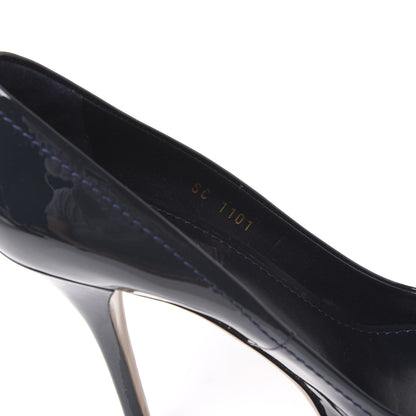 Louis Vuitton Monogram Patent Idylle Buci Open Toe Pumps 39 Black Encre 8 of 9