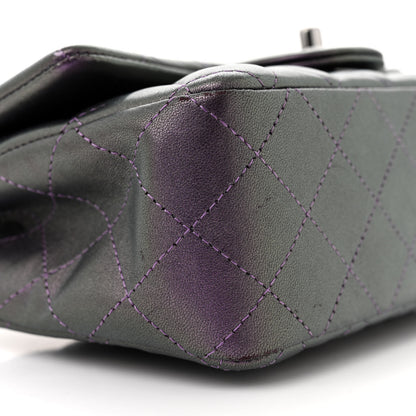 Chanel Iridescent Lambskin Quilted Mini Rectangular Flap Dark Purple 9 of 15