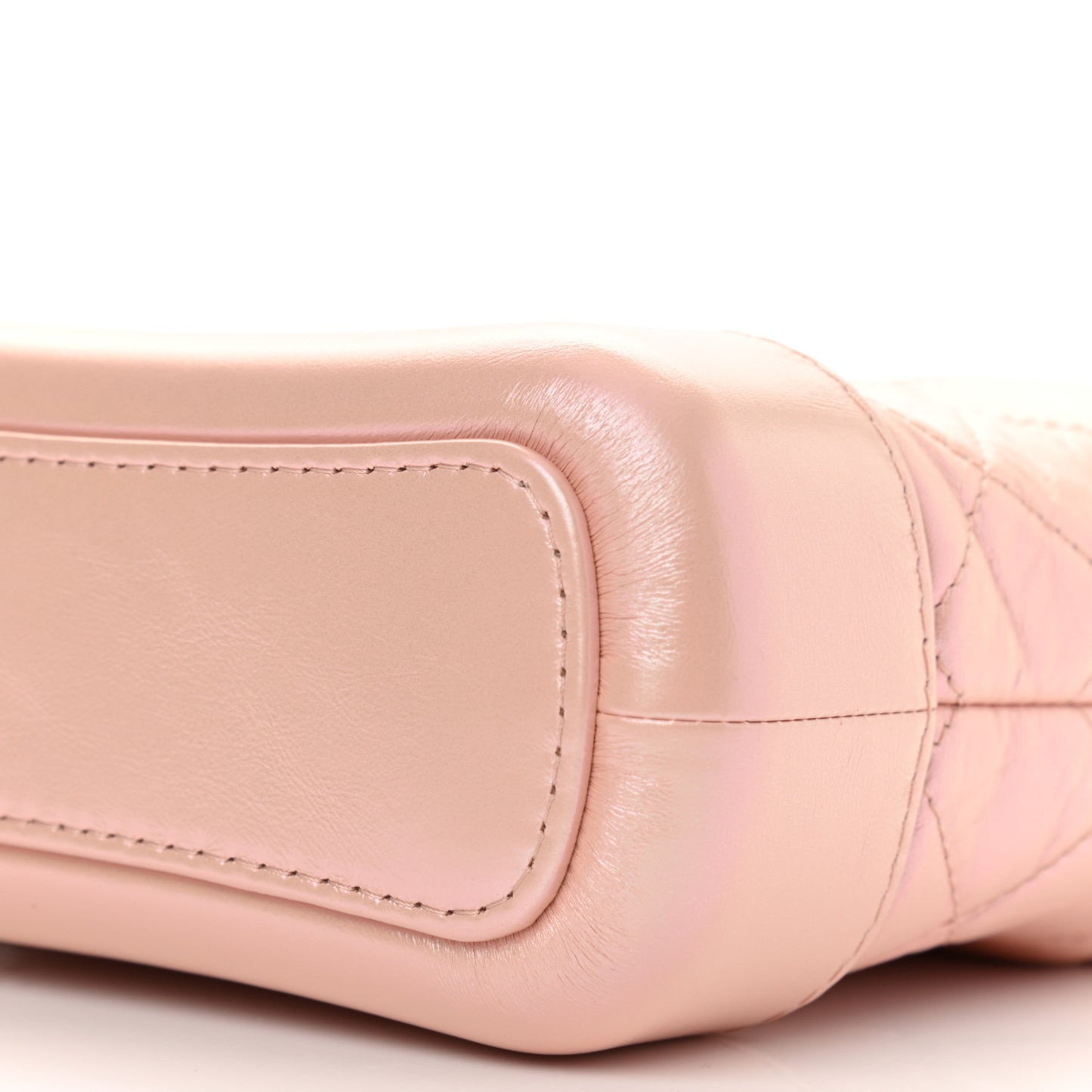 Iridescent Aged Calfskin Quilted Small Gabrielle Hobo Rose