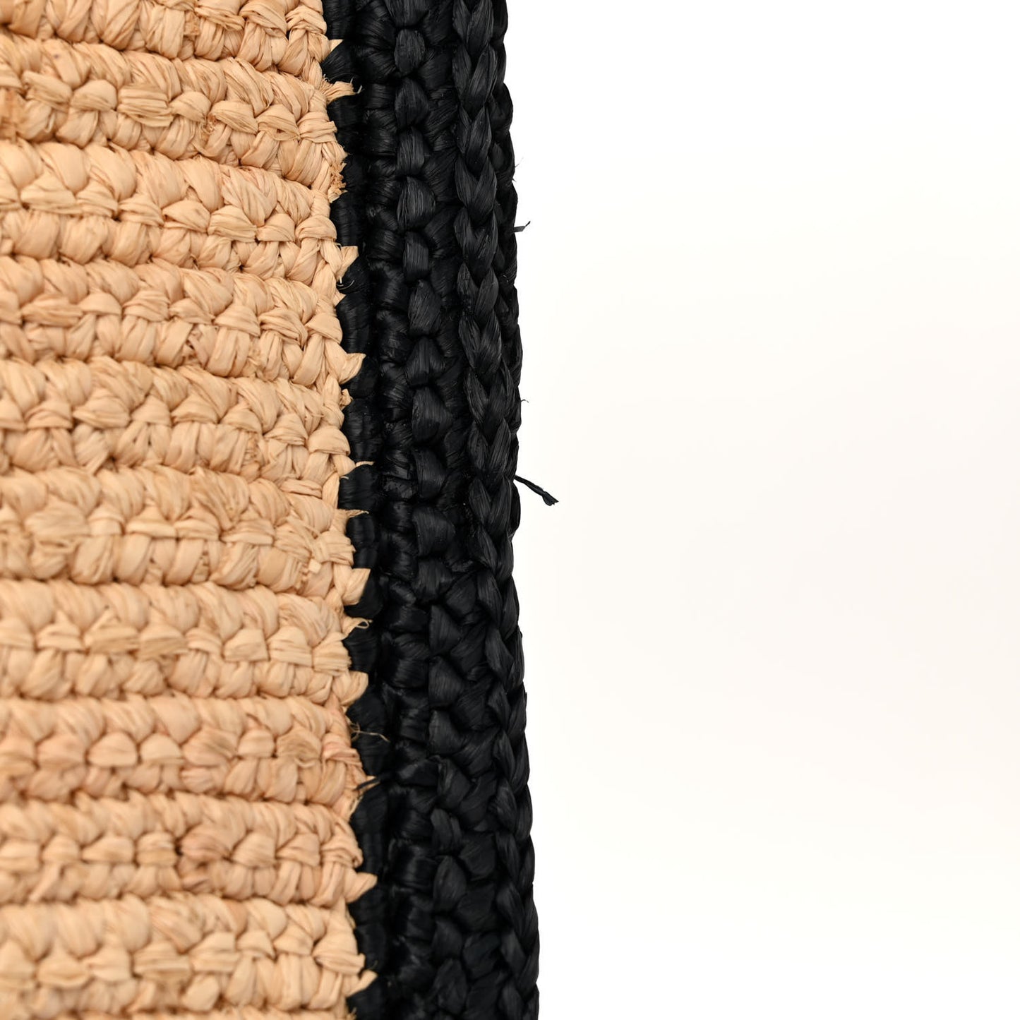 Raffia Calfskin Rive Gauche Tote Naturale Black
