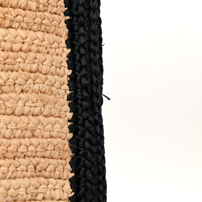 Saint Laurent Raffia Calfskin Rive Gauche Tote Naturale Black 10 of 10