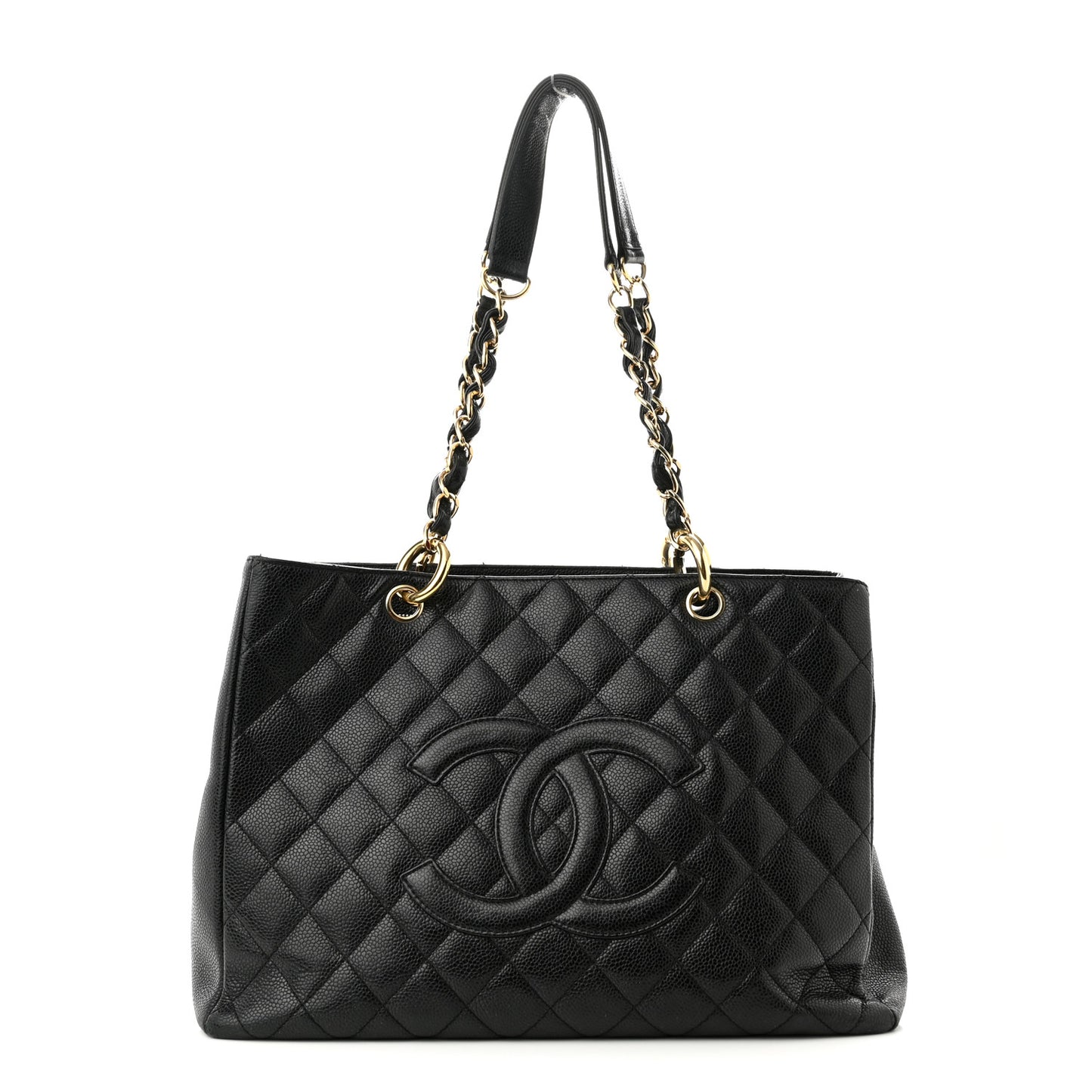 Caviar Quilted Grand Shopping Tote GST Black