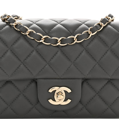Chanel Lambskin Quilted Mini Rectangular Flap Dark Grey 8 of 11