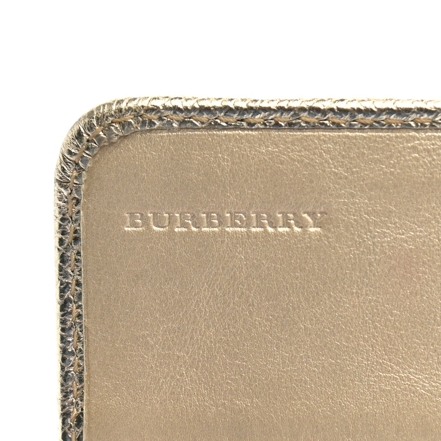 Burberry Metallic Patent Heritage Grain Penrose Continental Wallet Gold 6 of 12