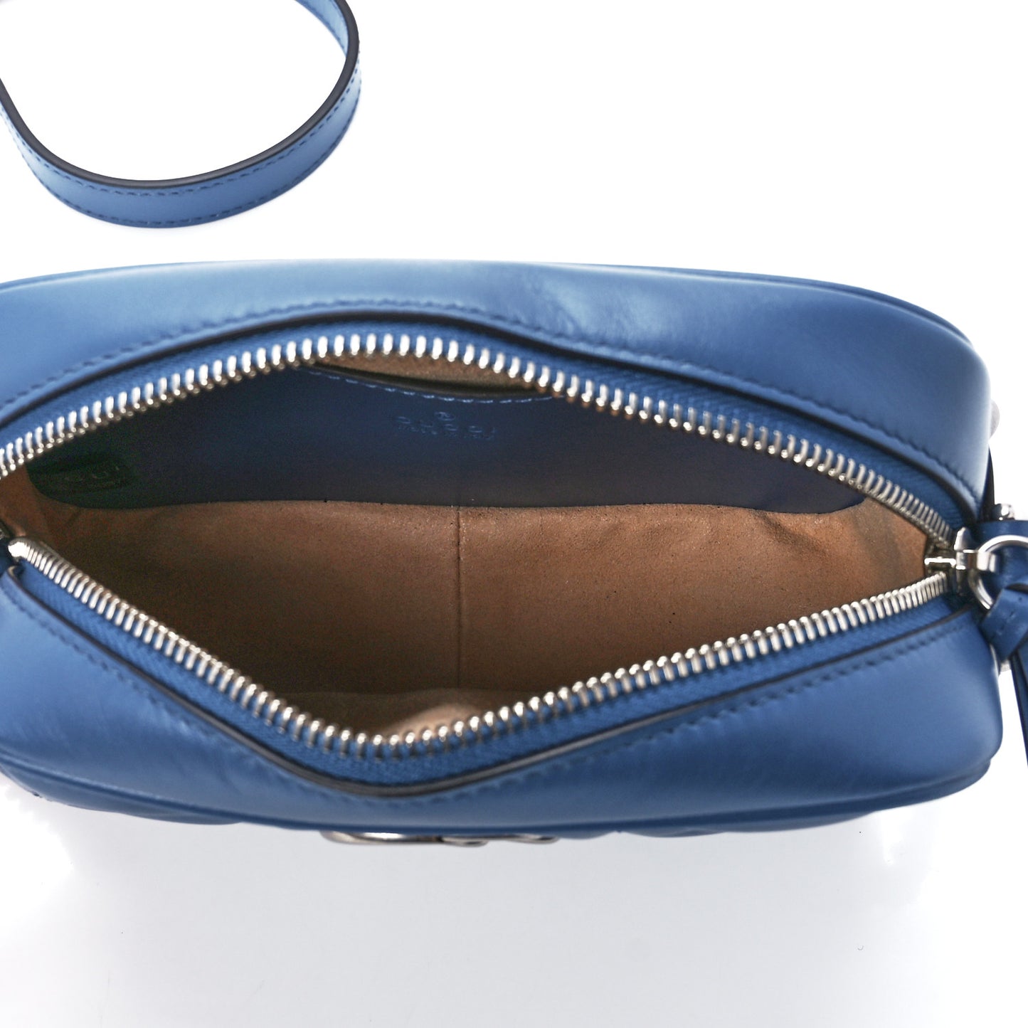 Calfskin Matelasse Aria Mini GG Marmont Chain Shoulder Bag Clear Blue